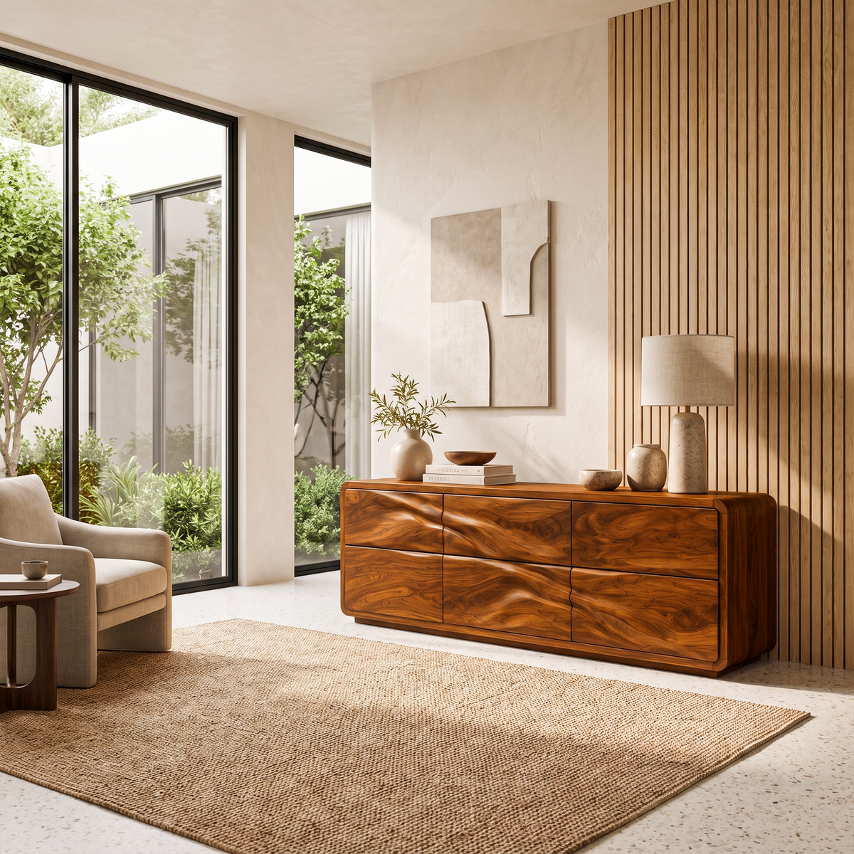 Minimalist Small Dresser With Clean Low Profile Frame For Bedroom