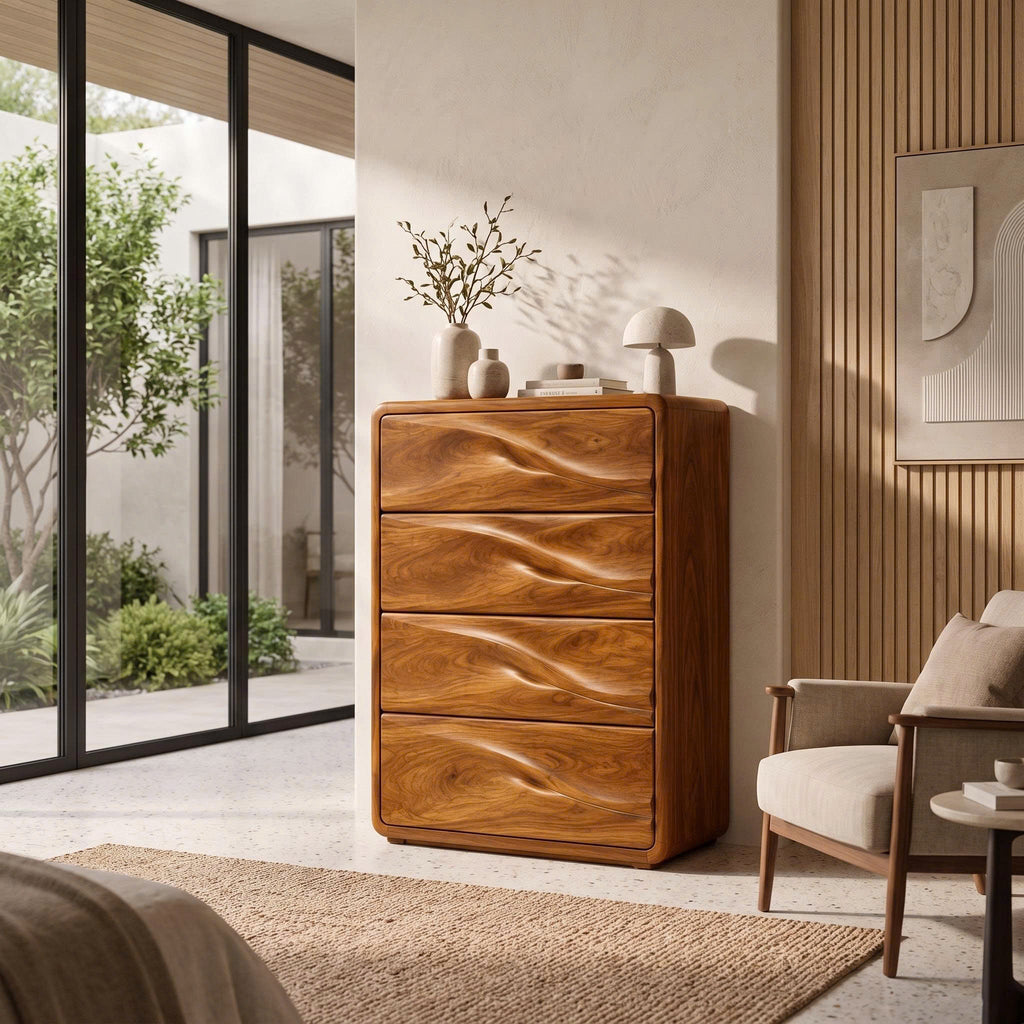 Scandinavian Bedroom Dresser Drawers With Soft Rounded Corners For Bedroom