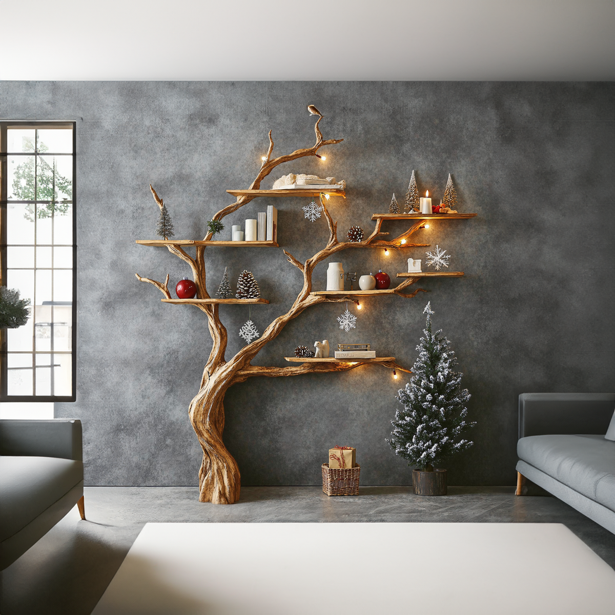 Tree Branch Floating Shelf Solid Wood Live Edge