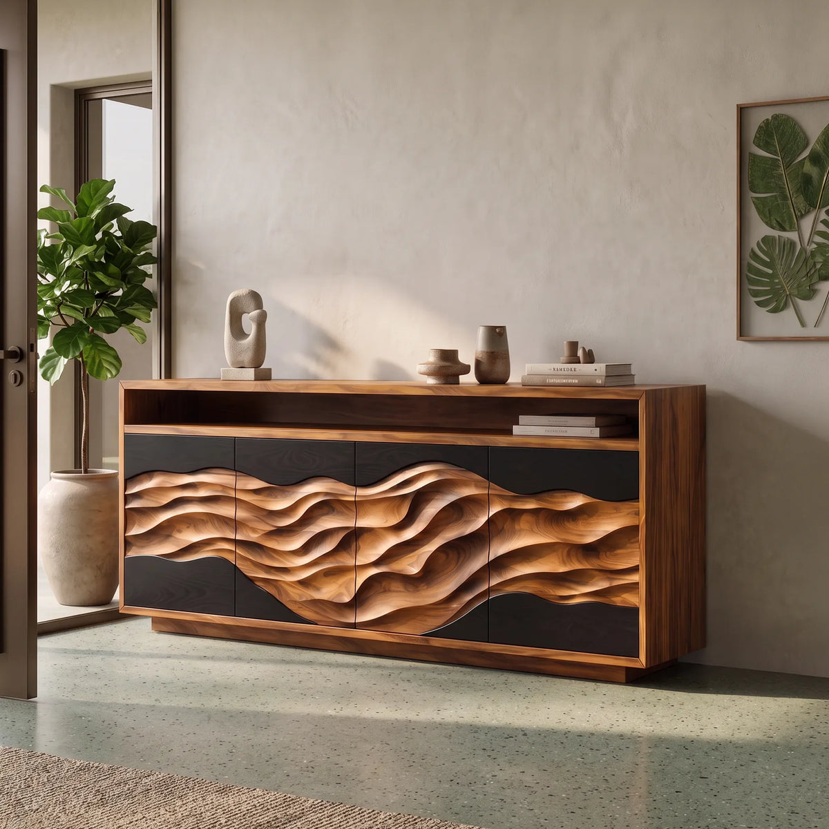 Modern Organic Dune Buffet Bright Dining Room