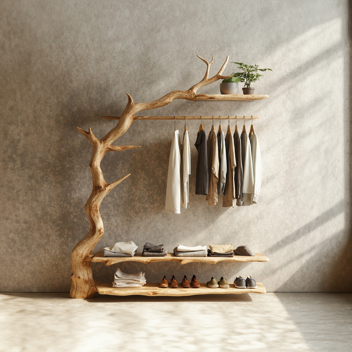 Rustic Standing Coat Rack Wall Clothes Rack Tree Branch Coat Rack