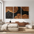 Mid Century Layered Landscape Wooden Wall Sculpture Hotel Suite
