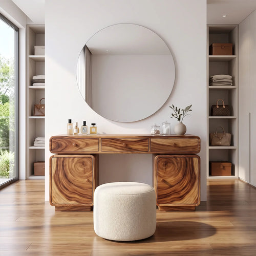 Delightful Makeup Vanity Bedroom Vanity Dressing Table Carved Drawers For Bedroom