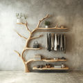 Solid Wood Coat Rack Wall Mount Wooden Shoe Stand Coat Rack