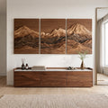 Rustic Mountain Wooden Wall Art Modern Entryway