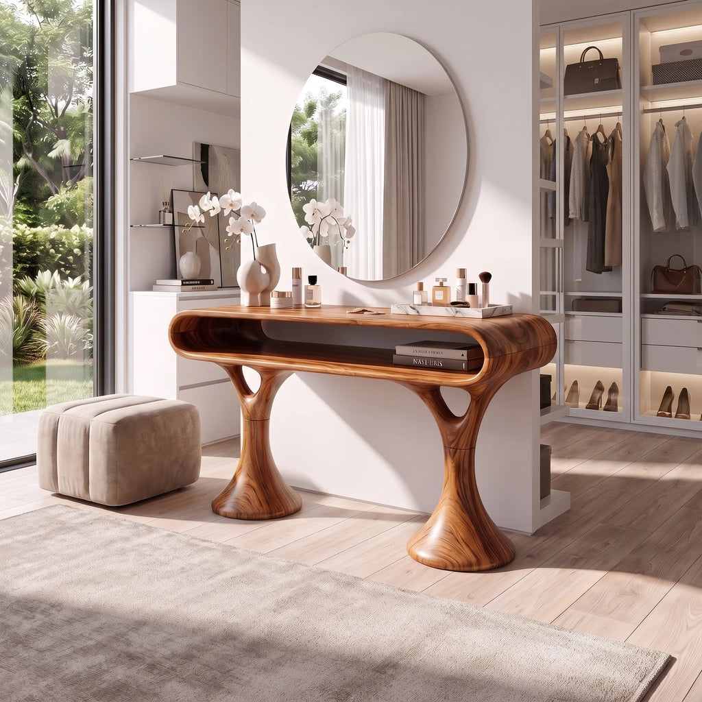 Elegant Makeup Vanity Vanity Desk Dressing Table Open Shelf For Dressing Room