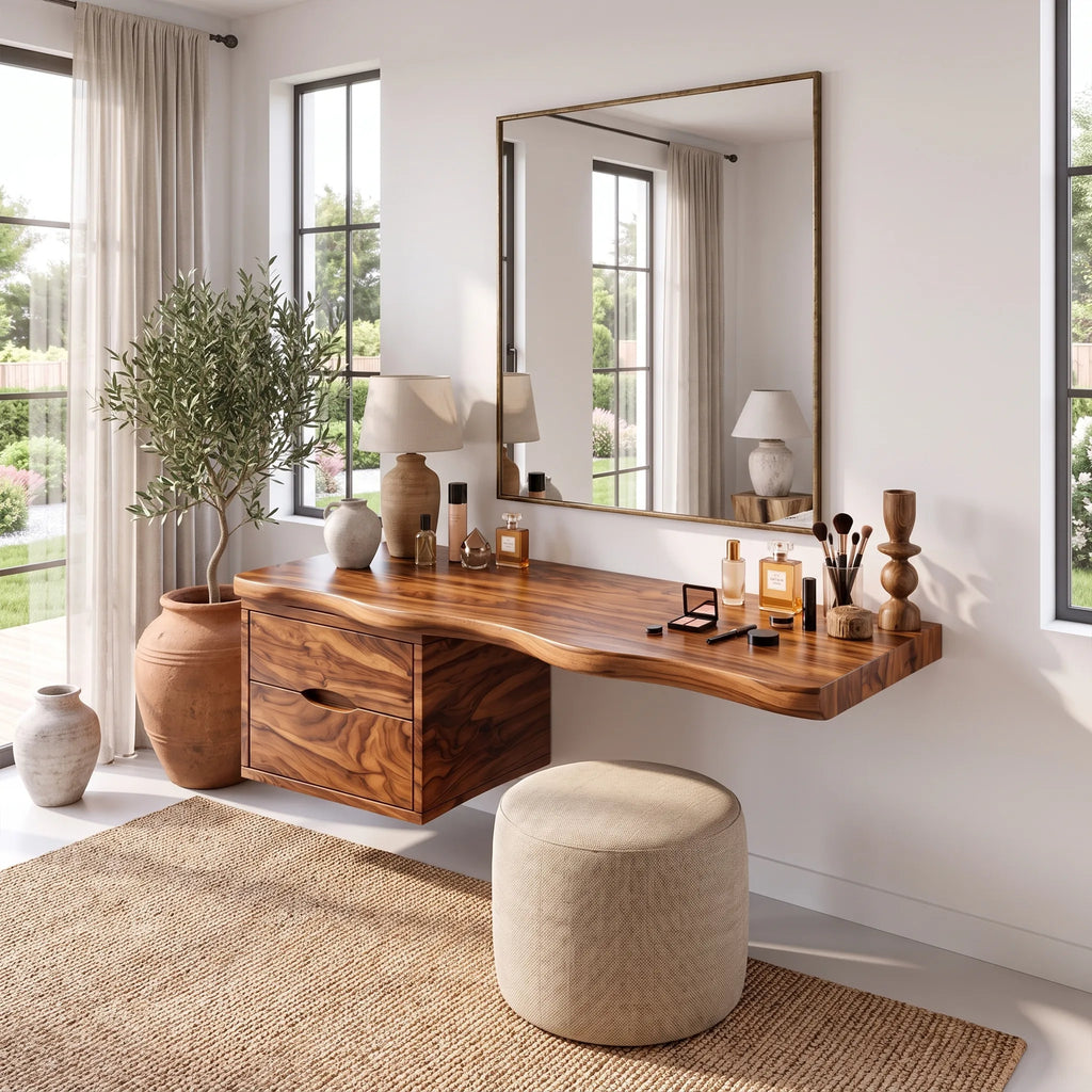 Inviting Makeup Vanity Vanity Desk Dressing Table Floating Drawer For Bedroom