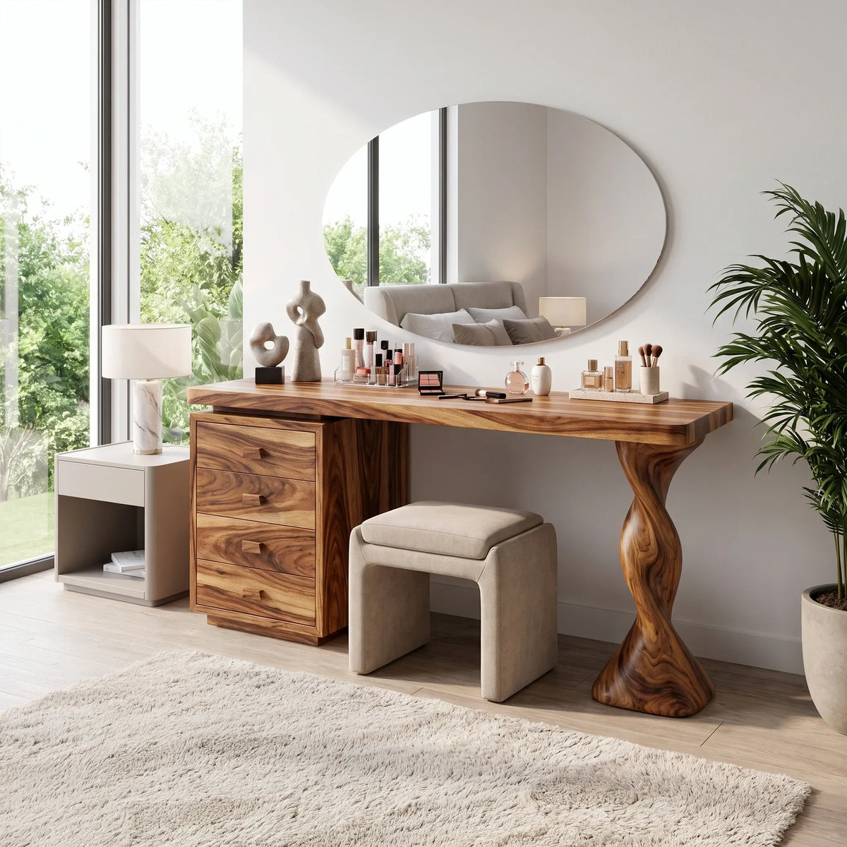 Calm Makeup Vanity Bedroom Vanity Beauty Vanity Desk Four Drawers For Bedroom