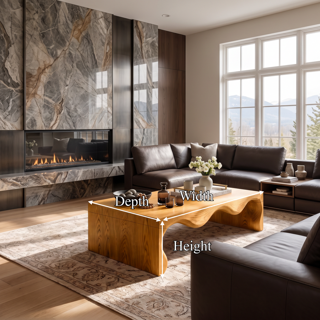 Modern Small Coffee Table With Streamlined Minimalist Frame For Living Room