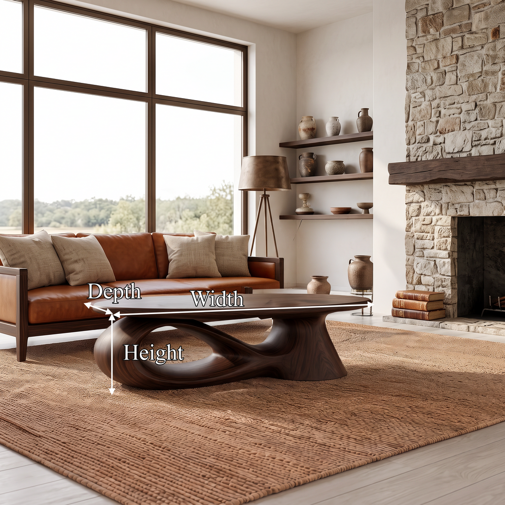 Organic Oval Coffee Table With Low Profile Form For Living Room