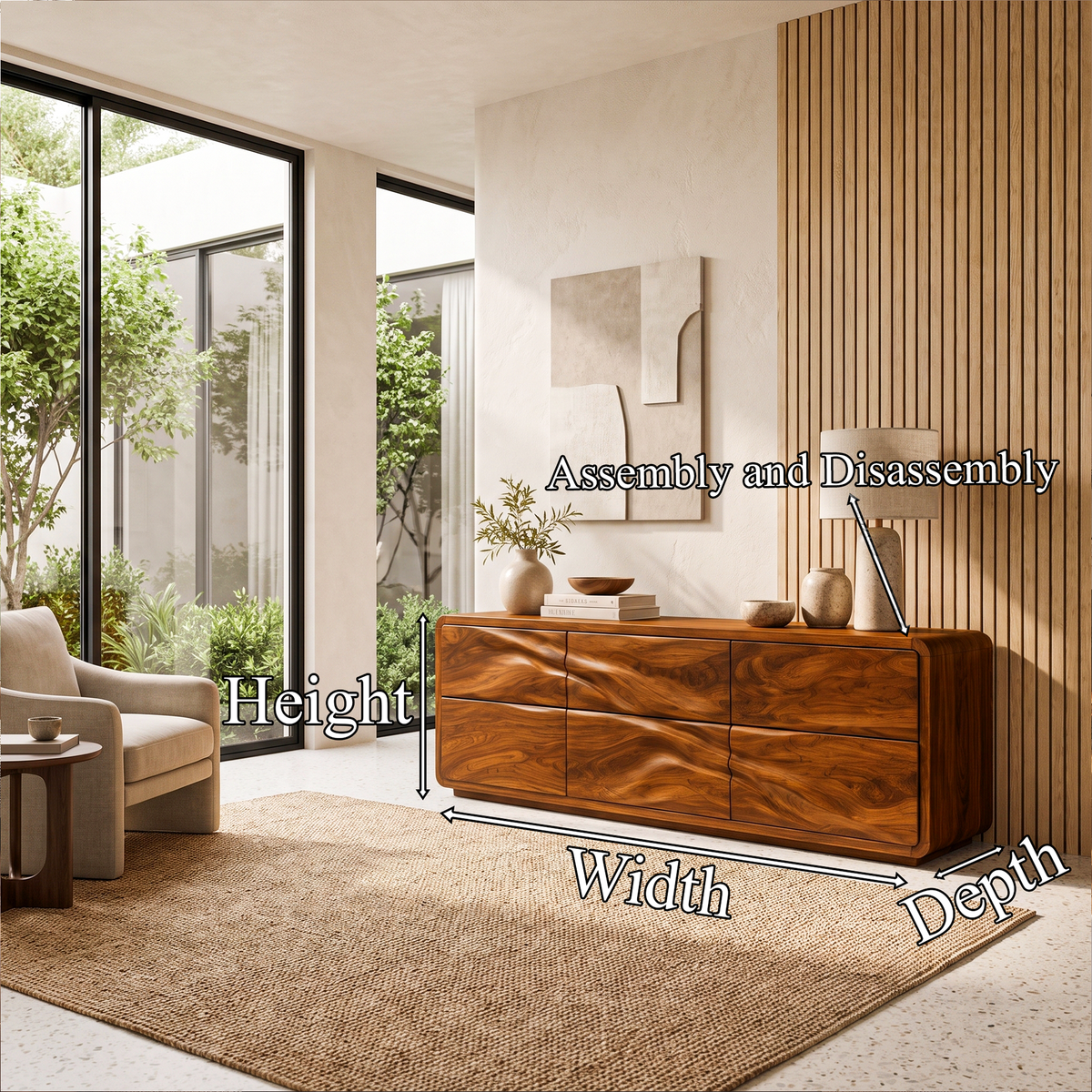 Minimalist Small Dresser With Clean Low Profile Frame For Bedroom