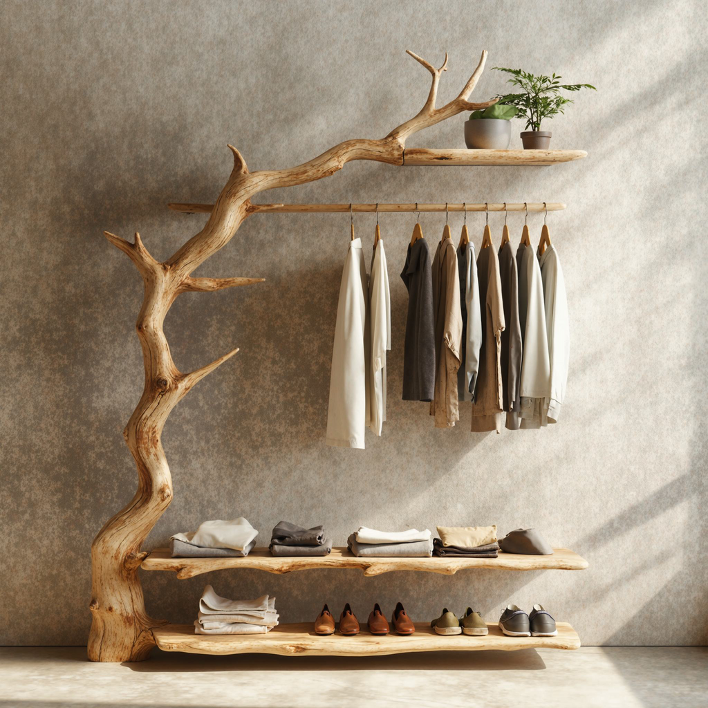 Rustic Standing Coat Rack Wall Clothes Rack Tree Branch Coat Rack