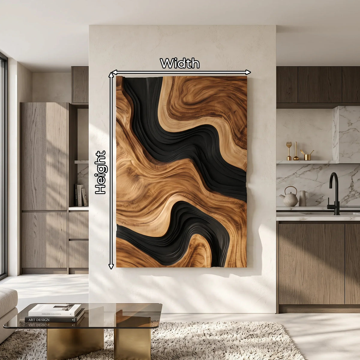 Organic Modern Abstract Wooden Wall Art Kitchen