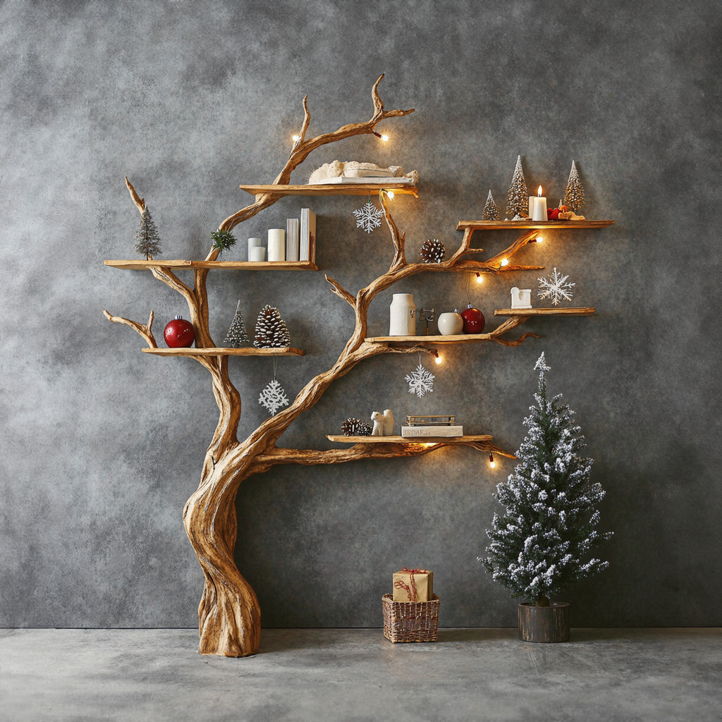 Tree Branch Floating Shelf Solid Wood Live Edge