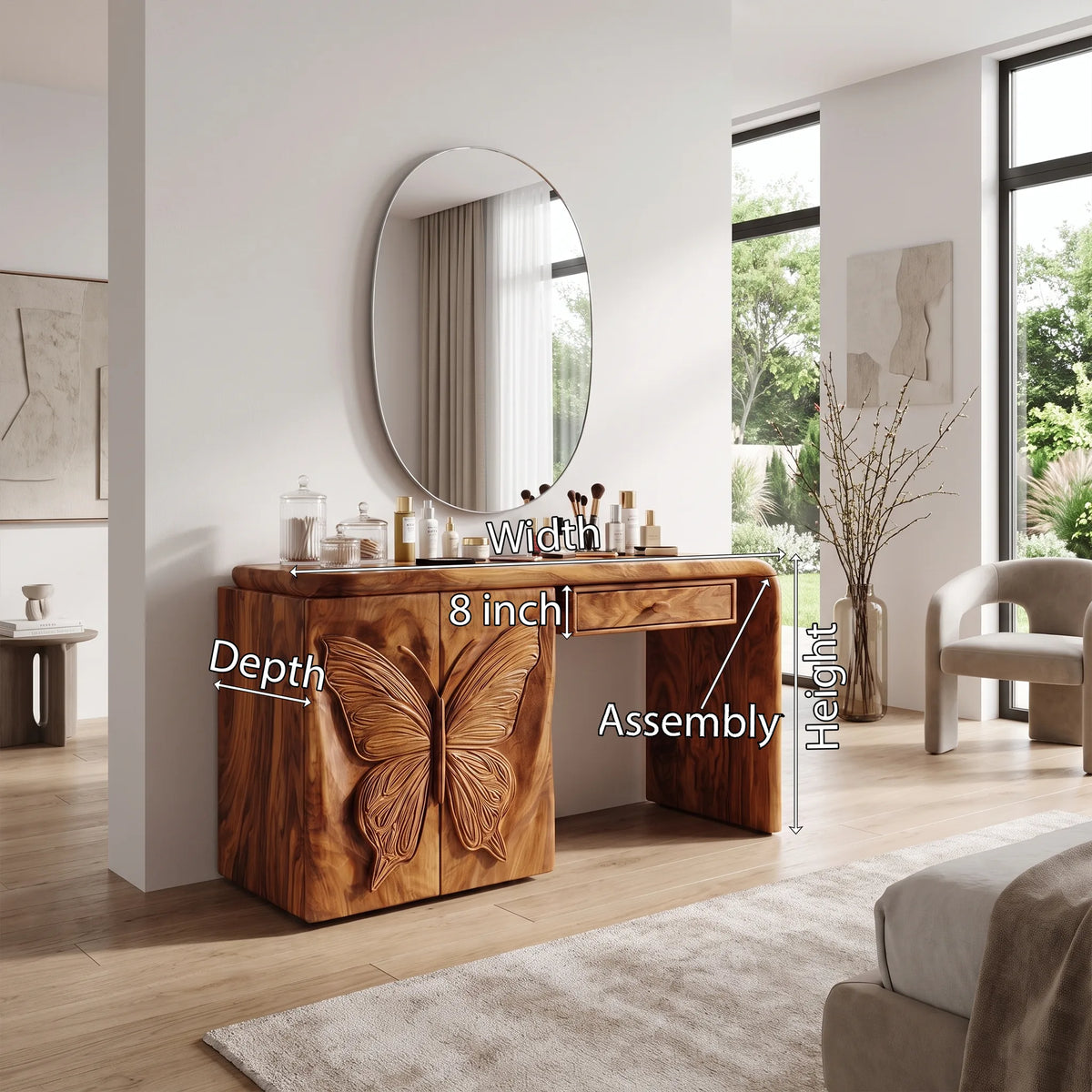 Whimsical Makeup Vanity Vanity And Dressing Table Butterfly Cabinet For Bedroom