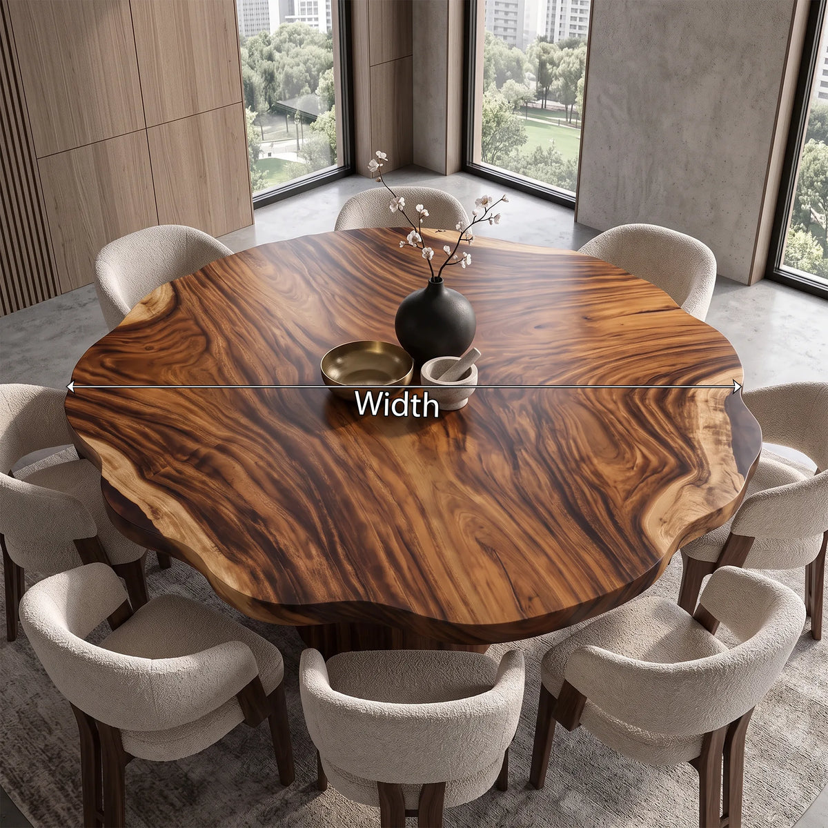 Mid Century Round Wood Table Top Dining Room