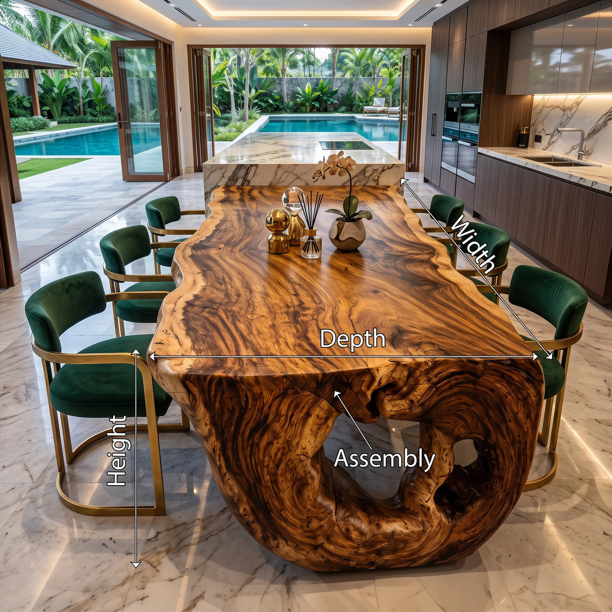 Sculptural Dining Table Top Luxury Dining Room