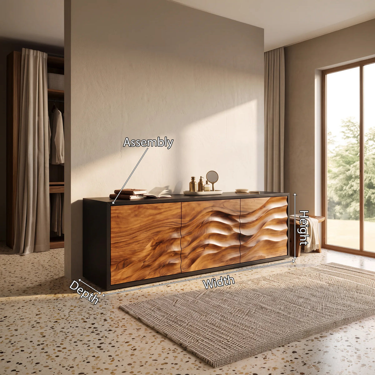 Organic Contour Sideboard Narrow Modern Entryway Hallway