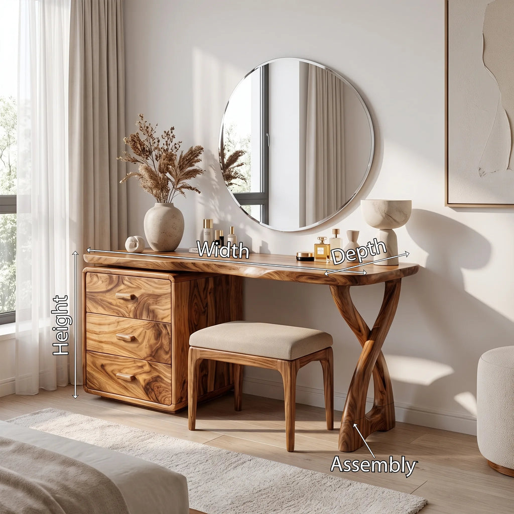 Graceful Makeup Vanity Bedroom Vanity Vanity Table Three Drawers For Bedroom