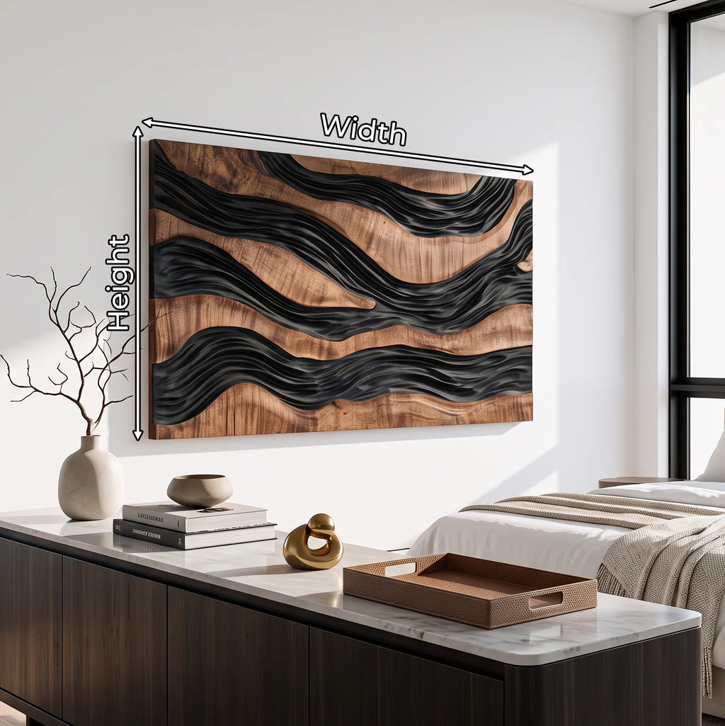 Handcrafted Layered River 3D Wall Art Urban Loft