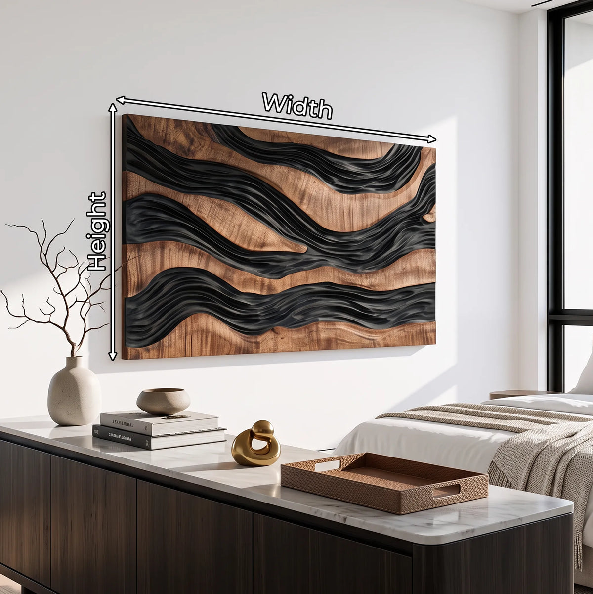 Handcrafted Layered River 3D Wall Art Urban Loft
