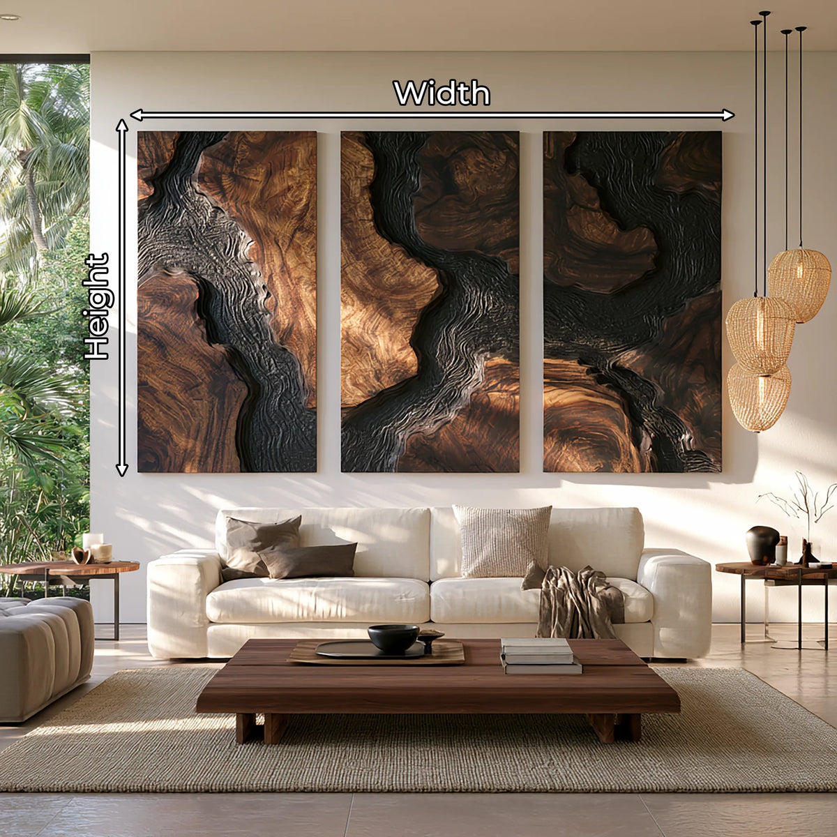 Tropical 3D Wooden Wall Art Living Room