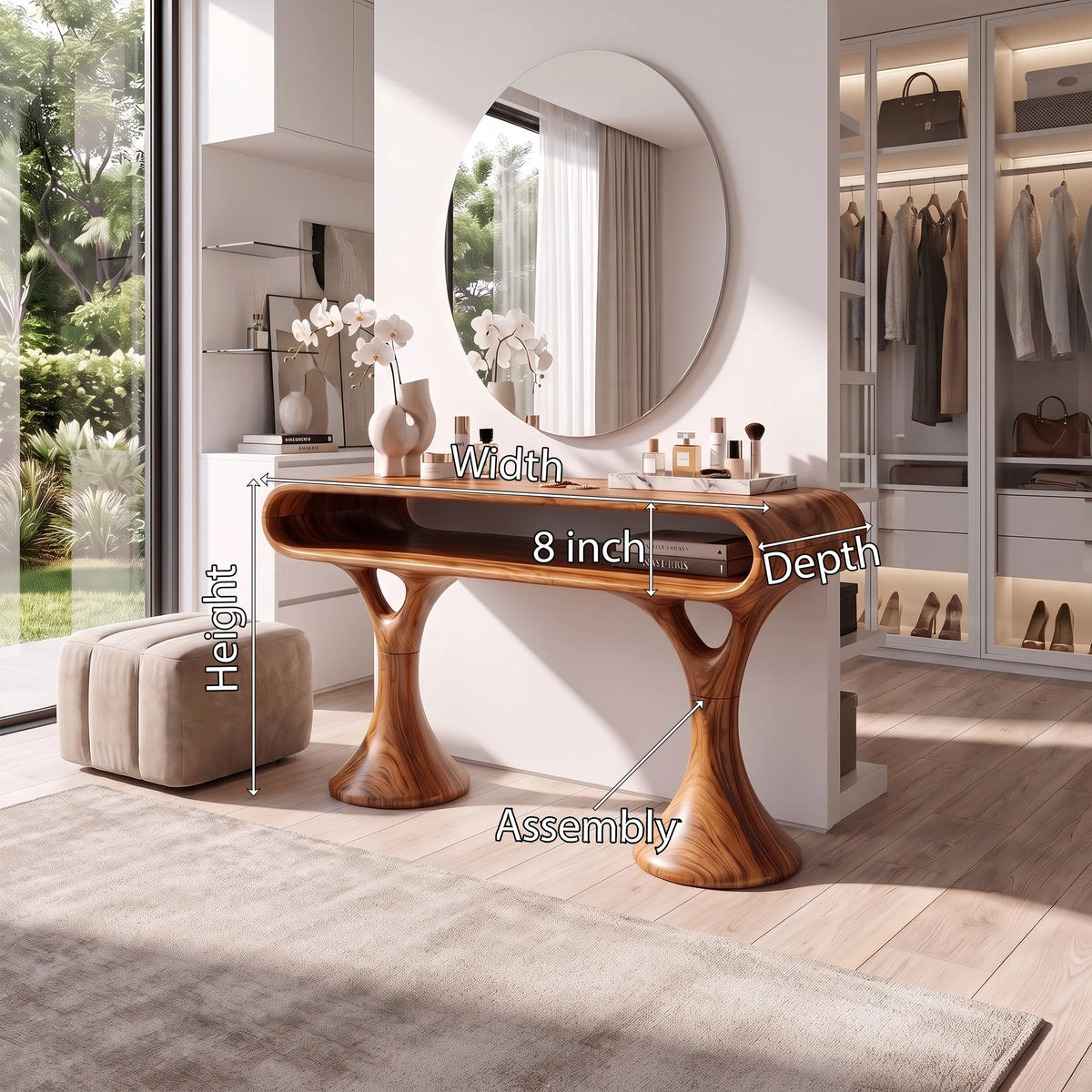Elegant Makeup Vanity Vanity Desk Dressing Table Open Shelf For Dressing Room