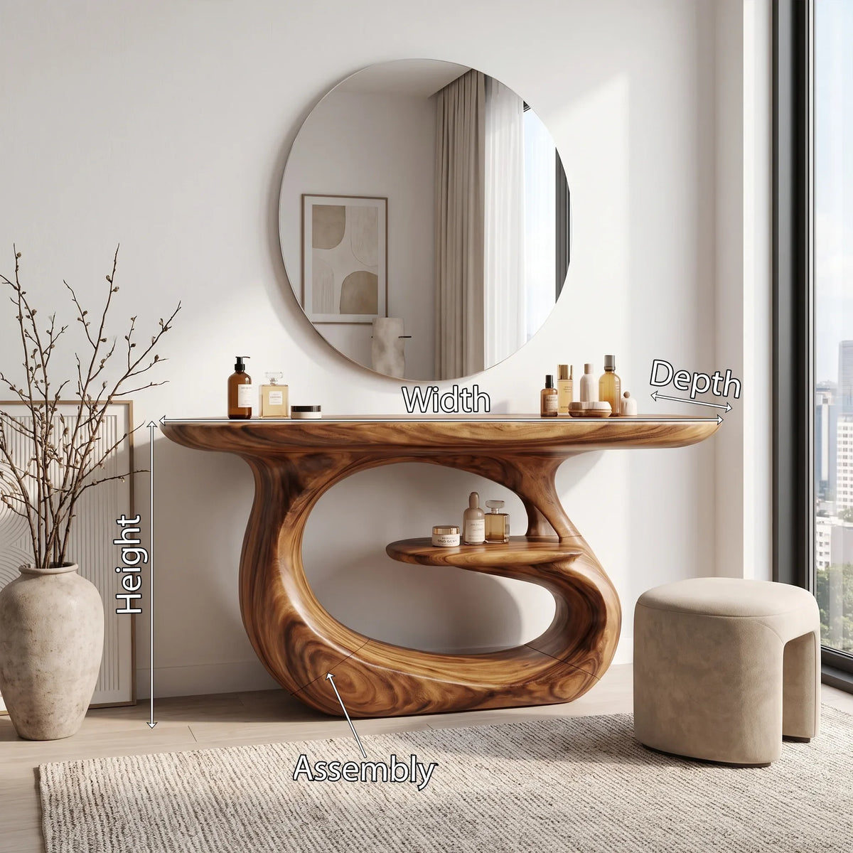 Airy Makeup Vanity Modern Vanity Desk Vanity Table Floating Design For Bedroom
