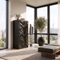 OrganicTall Dresser With Ripple Carved Drawer Fronts For Bedroom