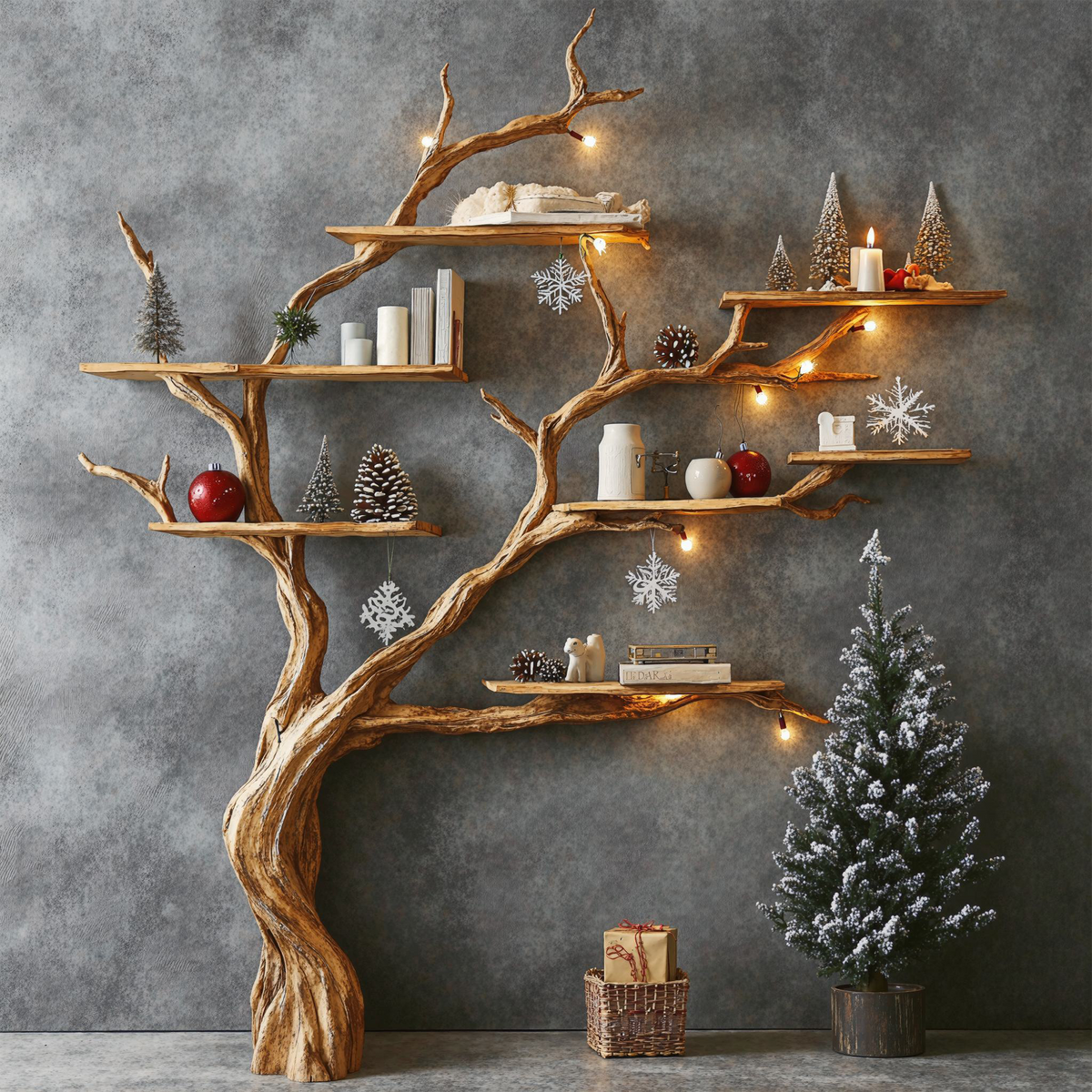 Tree Branch Floating Shelf Solid Wood Live Edge