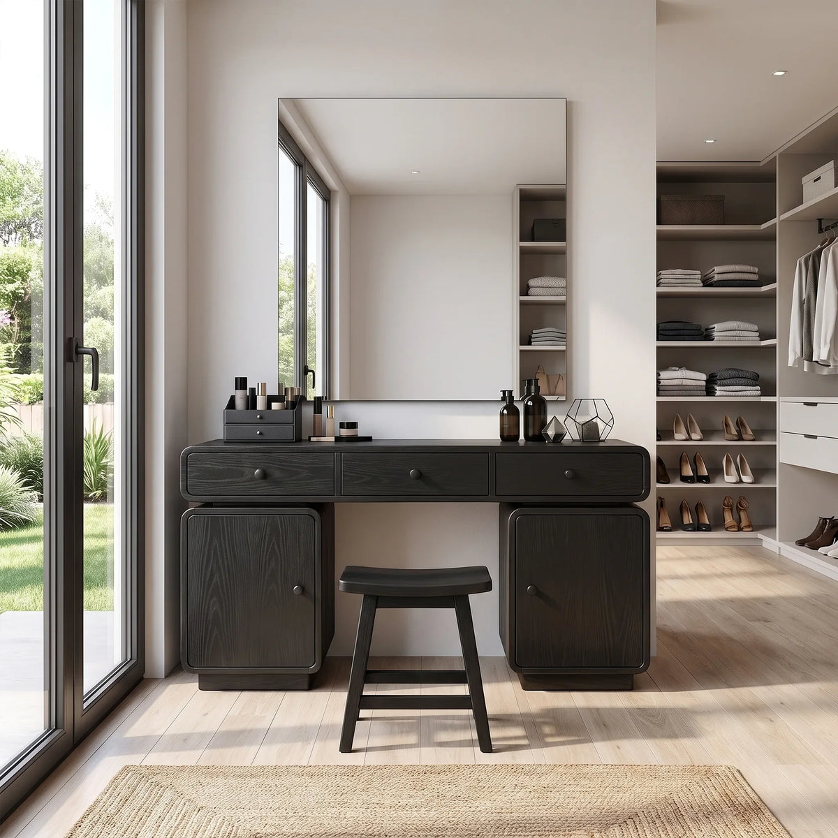 Delightful Makeup Vanity Bedroom Vanity Dressing Table Carved Drawers For Bedroom