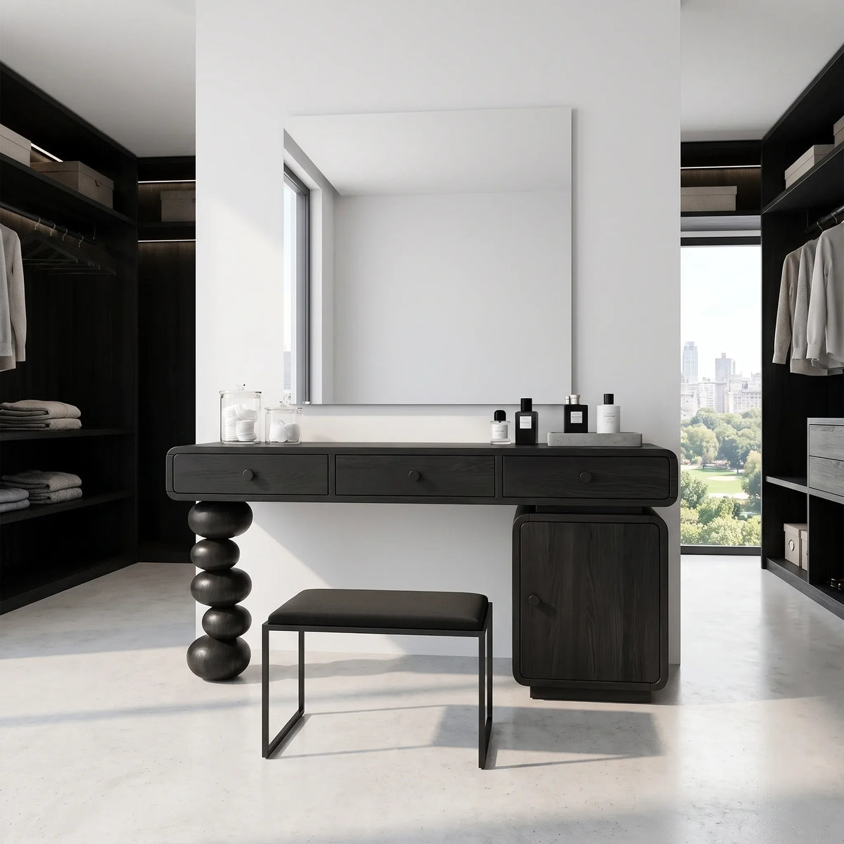 Playful Makeup Vanity Desk Bedroom Vanity Rounded Drawers For Dressing Room