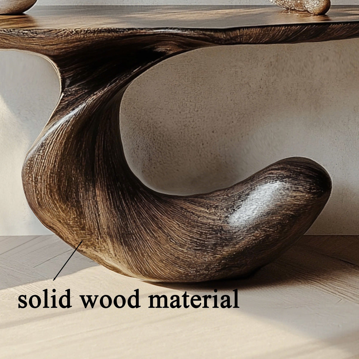 Rustic Solid Wood Console Table Narrow Mini Handmade Side Table