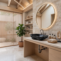Handcrafted Mid Century Wood Wash Basin For Bathroom
