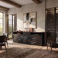Handcrafted Wave Carved Buffet Modern Dining Room