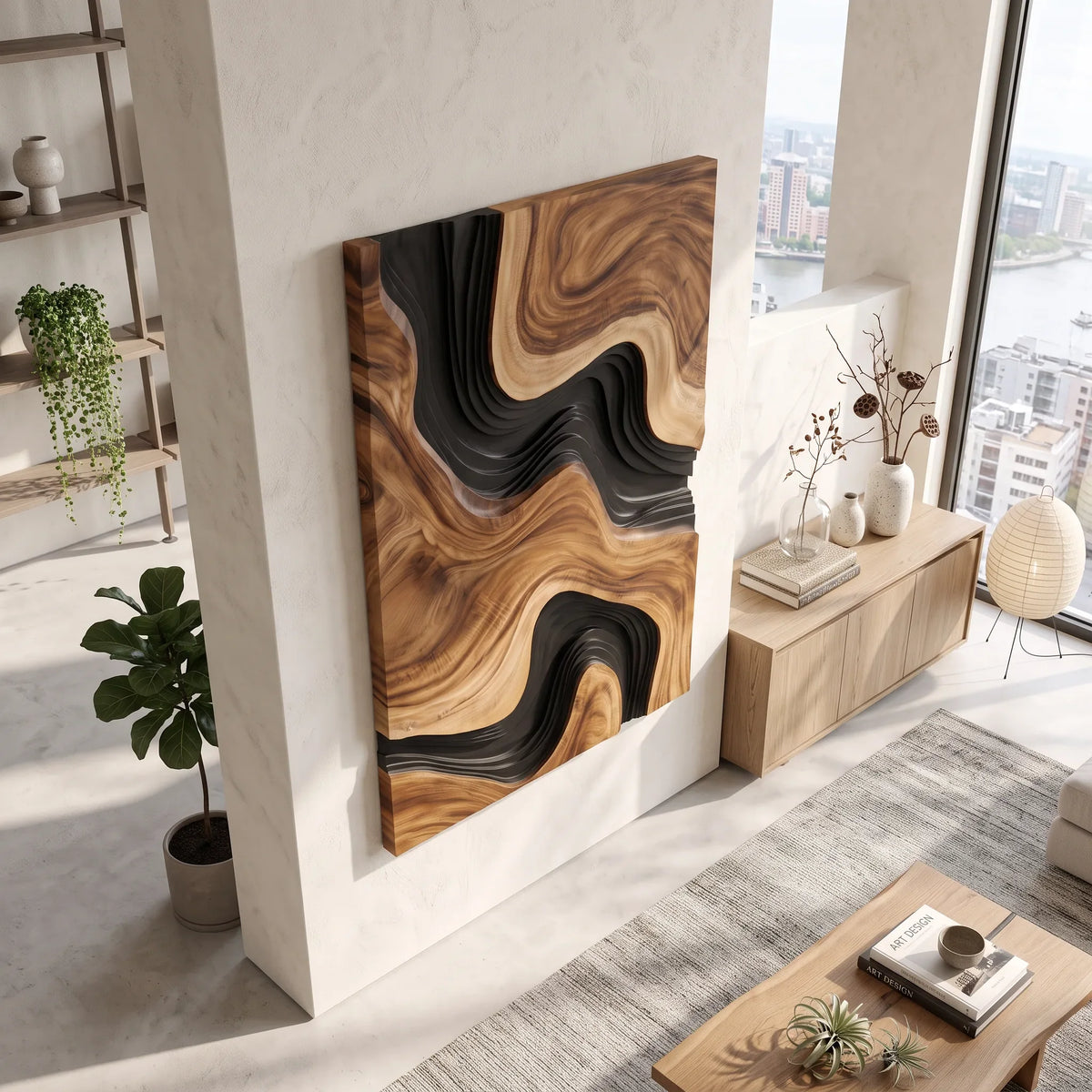 Organic Modern Abstract Wooden Wall Art Kitchen