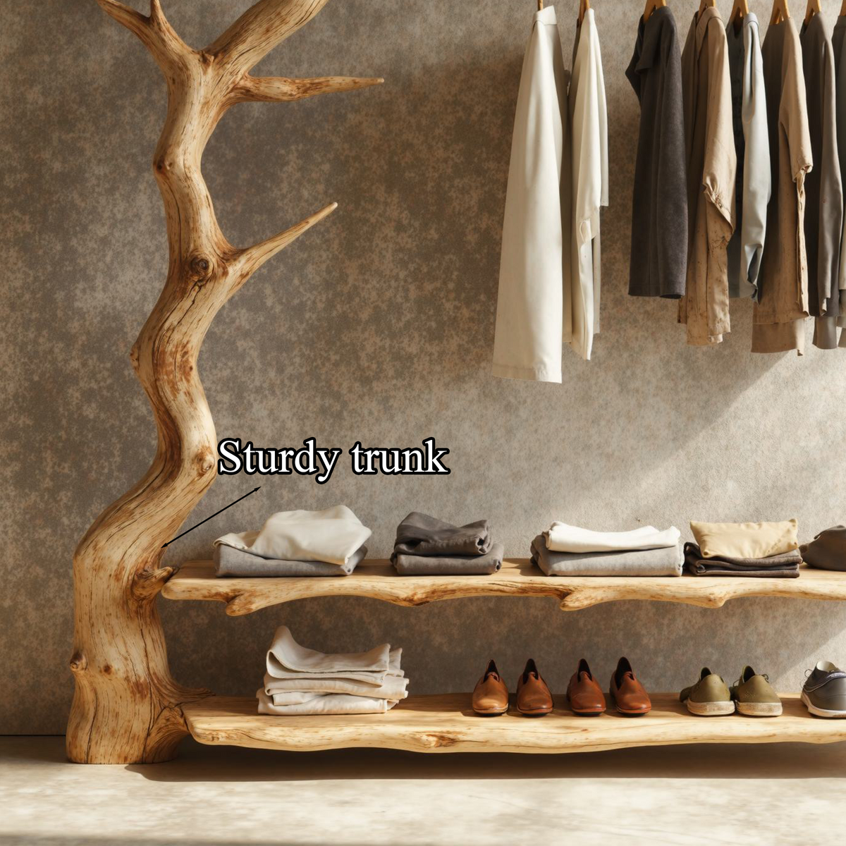 Rustic Standing Coat Rack Wall Clothes Rack Tree Branch Coat Rack
