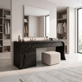 Peaceful Vanity Table Makeup Vanity Desk Tree Carved Drawers For Bedroom
