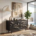 Organic Modern Wave Carved Sideboard Dining Room