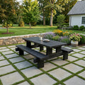 Minimalist Outdoor Picnic Table With Benches For Garden Or Cabin