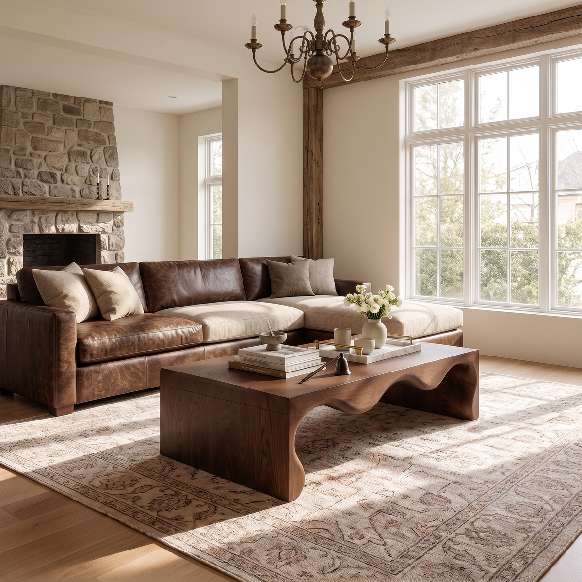 Modern Small Coffee Table With Streamlined Minimalist Frame For Living Room