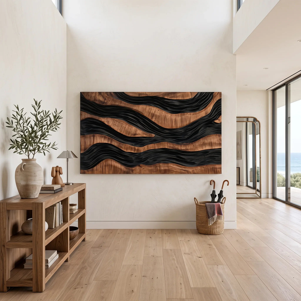 Handcrafted Layered River 3D Wall Art Urban Loft