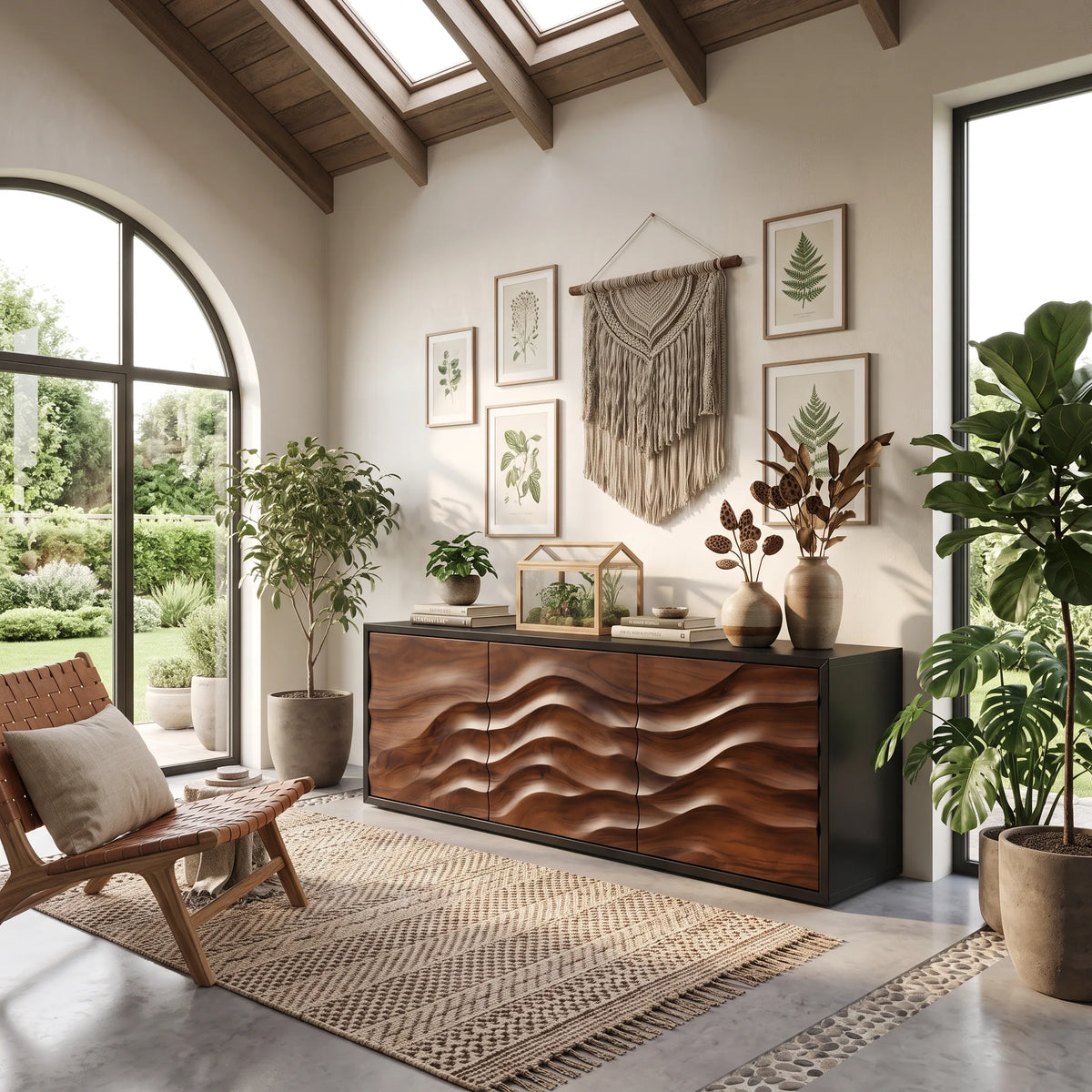 Organic Contour Sideboard Narrow Modern Entryway Hallway