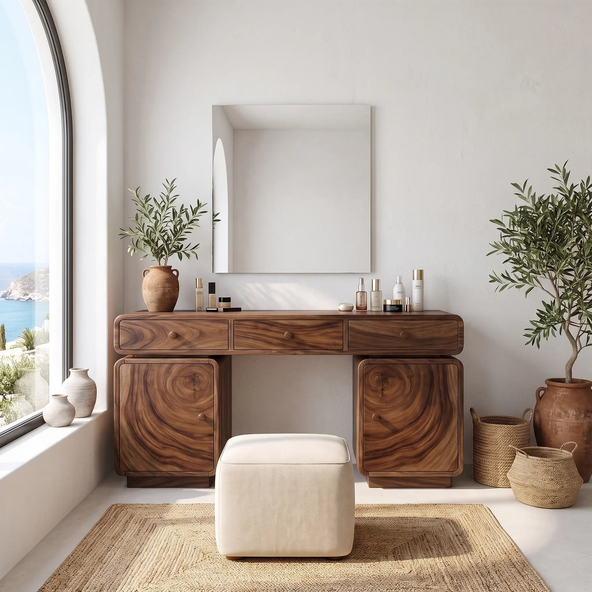 Delightful Makeup Vanity Bedroom Vanity Dressing Table Carved Drawers For Bedroom