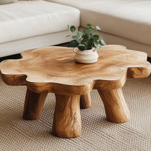Farmhouse Living Edge Coffee Table With Reclaimed Wood