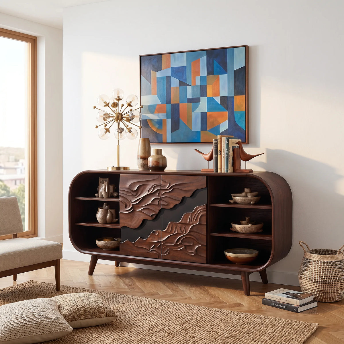 Handcrafted Sideboard Buffet Cabinet Modern Kitchen