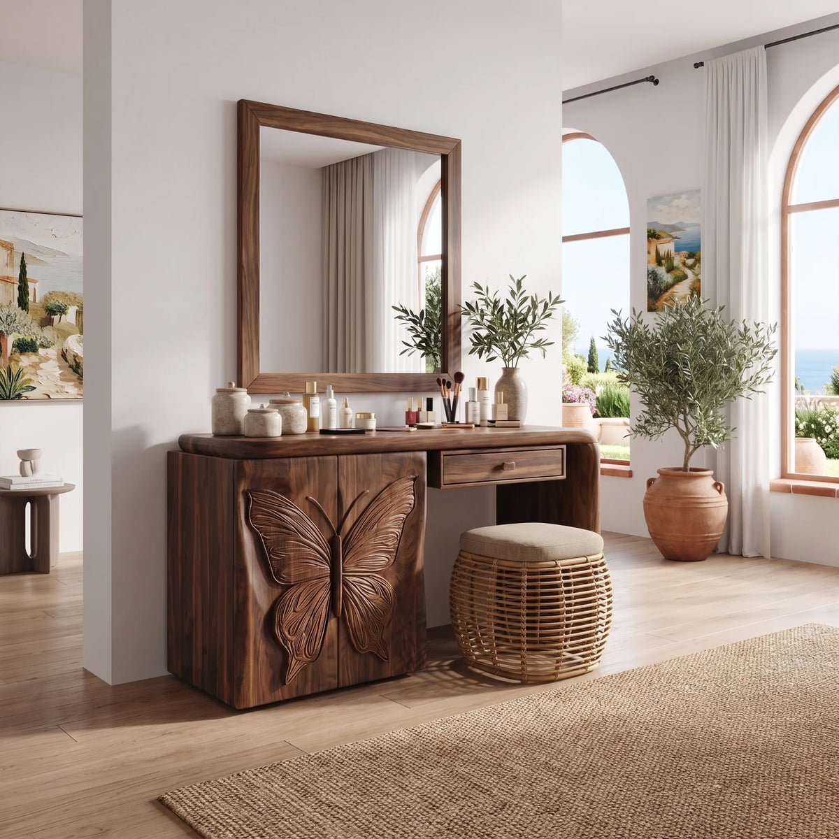 Whimsical Makeup Vanity Vanity And Dressing Table Butterfly Cabinet For Bedroom