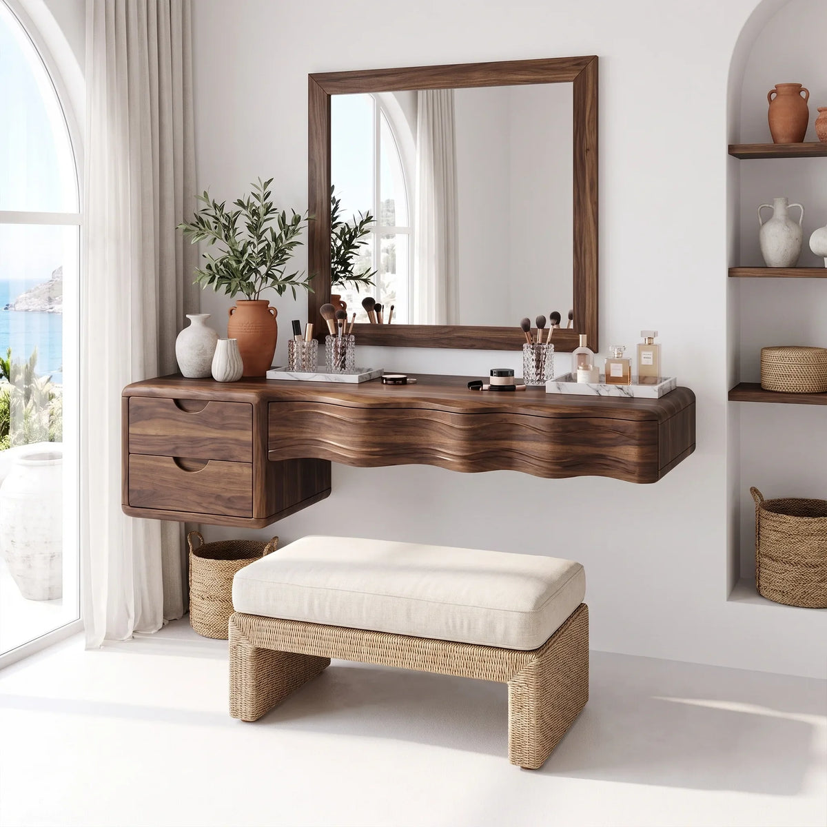 Refined Makeup Vanity Desk Bedroom Vanity Dressing Table Drawer Storage For Bedroom