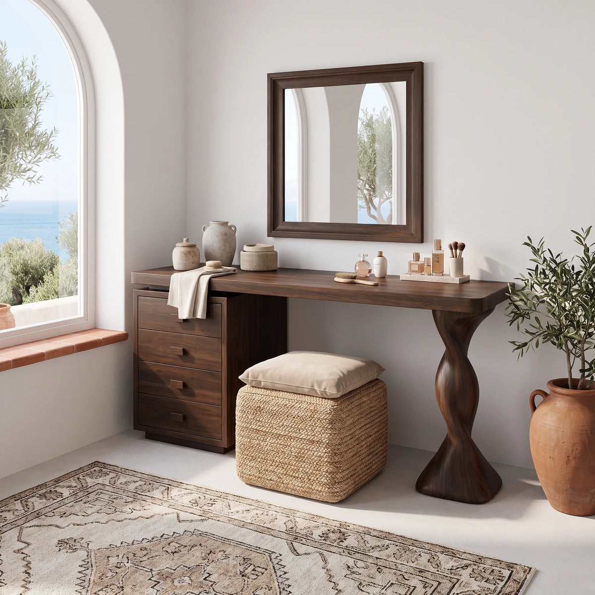 Calm Makeup Vanity Bedroom Vanity Beauty Vanity Desk Four Drawers For Bedroom