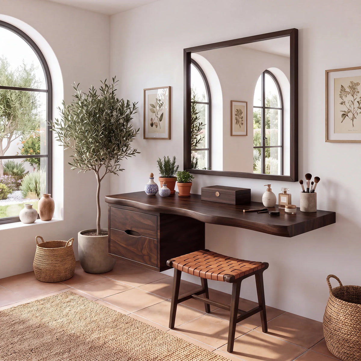 Inviting Makeup Vanity Vanity Desk Dressing Table Floating Drawer For Bedroom